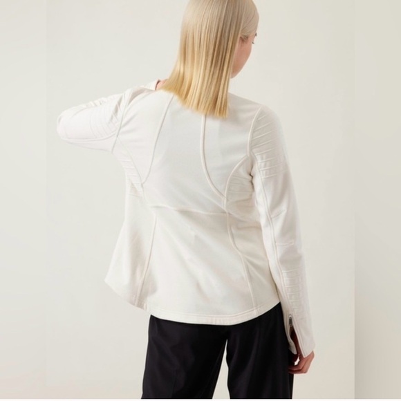 ATHLETA Moto Jacket in Magnolia Off- White, Size Small - Picture 2 of 16